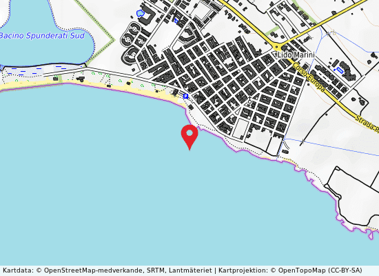 Lido marini-spiaggia på kartan