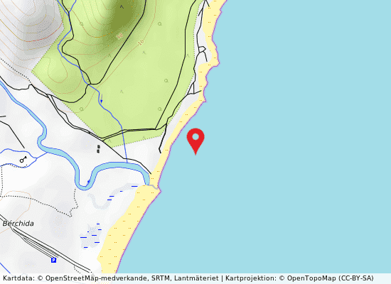 Spiaggia berchida på kartan